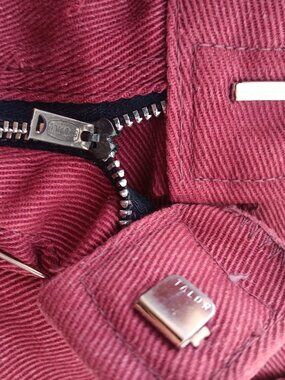 Vintage Mens Boootcut Jeans 29x27 70s PAINT RELIC BURGUNDY FLARE HIPPY JEANS